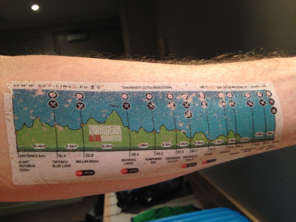 This awesome race tattoo made it much easier to work out what was coming up